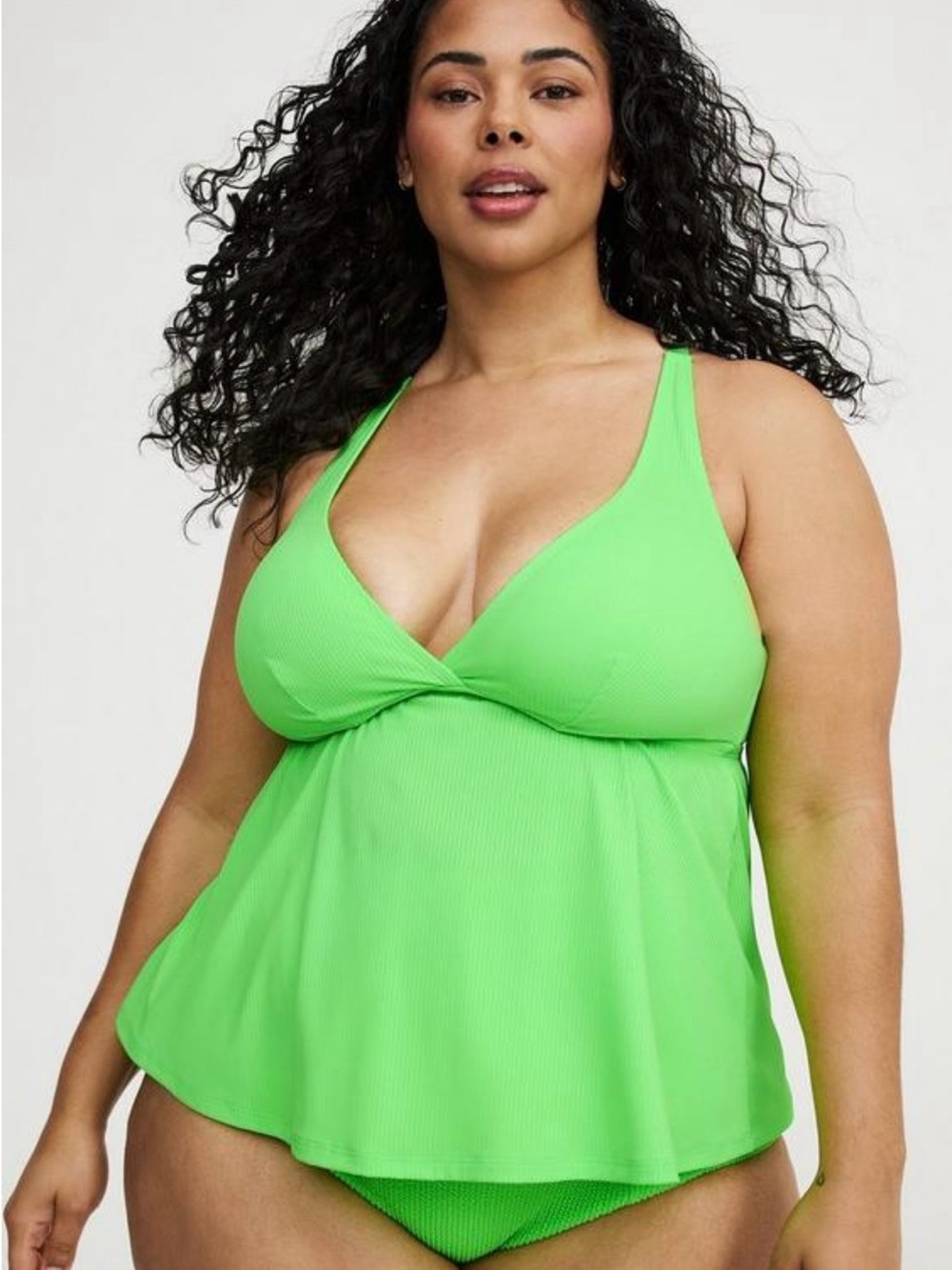 NWT Torrid rib triangle tankini and rib cross side bottom. Size 00 (10) - Picture 9 of 11